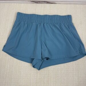 Varley Women's Medium Running‎ Shorts Elastic Waist Athletic Pocket Blue